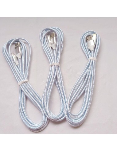 Lot de 3 câbles Lightning argentés – charge rapide et durable - abidia Madagascar