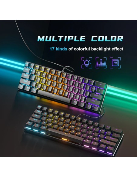 Clavier Mécanique BD61 (Switch Marron) Rétroéclairage Arc-en-ciel - Madagascar