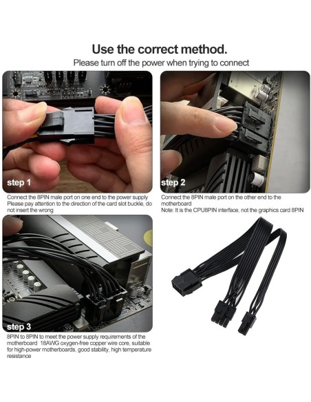Câble alimentation PCIe 8 broches vers double 6+2 – GPU & Aresgame - abidia Madagascar