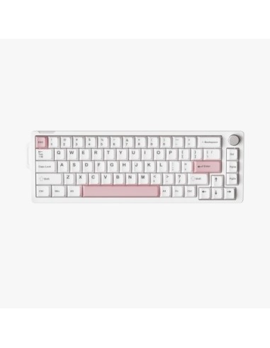 Clavier Furycube V68 Blanc & Rose - Mécanique 65% Hot-Swap|Abidia Madagascar