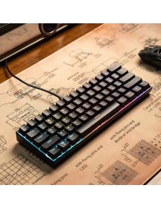 Clavier Mécanique A61K Black Rainbow Light – Red Switch | Compact 60% Gaming - Abidia Madagascar 2