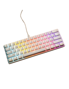 Clavier Mécanique A61K White Rainbow Light – Red Switch | Compact 60% Gaming - Abidia Madagascar