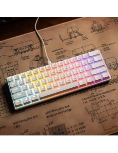 Clavier Mécanique A61K White Rainbow Light – Red Switch | Compact 60% Gaming - Abidia Madagascar 2