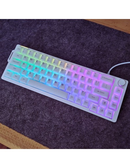 Clavier Mécanique V68 Semi Transparent – silver Switch Filaire | Compact 65% Gaming-Abidia madagscar