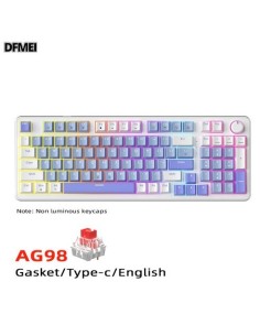 Clavier Mécanique AG98 Blue White Purple – Red Switch | Full Size Colorful Lighting 2