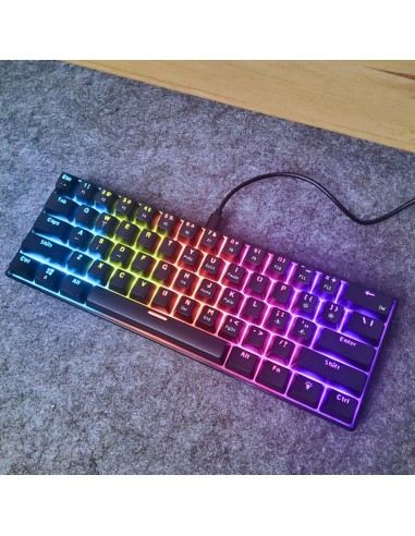 Clavier Mécanique A61K Black Rainbow Light – Red Switch | Compact 60% Gaming - Abidia Madagascar