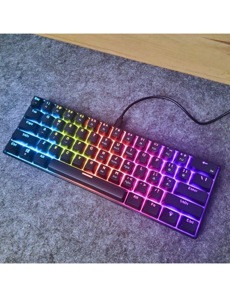 Clavier Mécanique A61K Black Rainbow Light – Red Switch | Compact 60% Gaming - Abidia Madagascar