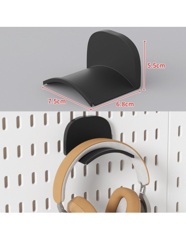 Support casque pegboard noir – crochet 7,5x6,8x5,5 cm - abidia Madagascar