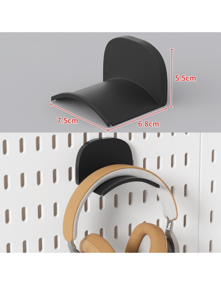 Support casque pegboard noir – crochet 7,5x6,8x5,5 cm - abidia Madagascar