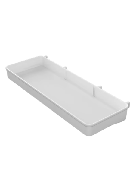 Plateau profond blanc pour Panneau Perforé (Pegboard) - 280 x 100 x 22 mm - Abidia Madagascar