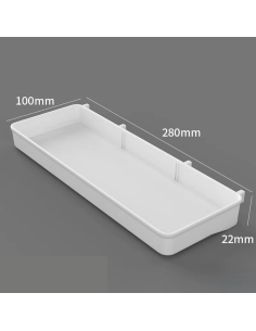 Plateau profond blanc pour Panneau Perforé (Pegboard) - 280 x 100 x 22 mm - Abidia Madagascar 2