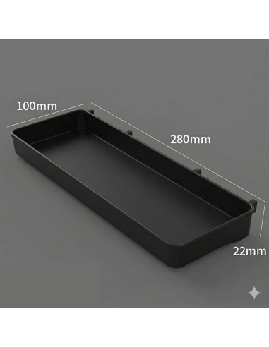 Plateau profond noir pour Pegboard - 280 x 100 x 22 mm - Abidia Madagascar