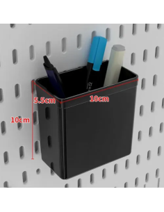 Boîte de Rangement noire pour Pegboard - Pot de Bureau 10x10x5.5cm - Abidia Madagascar 2