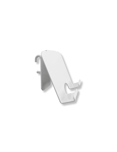 Support Téléphone en Métal pour Pegboard Blanc Minimaliste - Abidia Madagascar