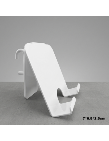 Support Téléphone en Métal pour Pegboard Blanc Minimaliste - Abidia Madagascar