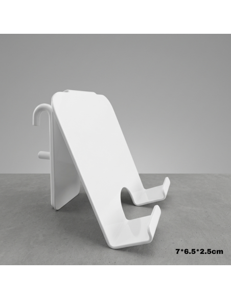 Support Téléphone en Métal pour Pegboard Blanc Minimaliste - Abidia Madagascar