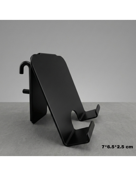 Support Téléphone en Métal pour Pegboard noir Minimaliste - Abidia Madagascar