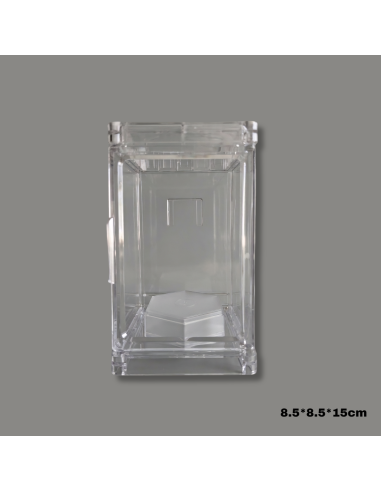 Boîte à Figurines Transparente pour pegboard 8.5x8.5x15cm - Vitrine de Protection - Abiadia Madagascar