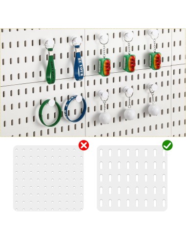 Lot de 5 Crochets Blancs pour Pegboard - Support Porte-Clés & Accessoires
