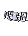 Horloge LED 3D Noir Murale & Bureau - Réveil Digital avec Température & Luminosité Auto
