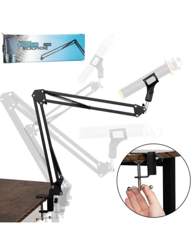 Stand Micro - Bras Articulé Universel - Support Bureau Ajustable 360°