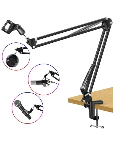 Stand Micro - Bras Articulé Universel - Support Bureau Ajustable 360°