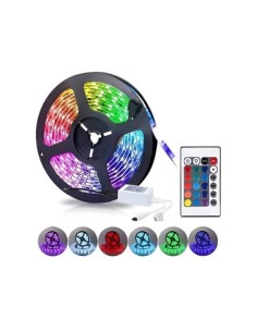 Kit Ruban LED 5050 RGB 5M - 270 LEDs - Télécommande & Adaptateur Secteur