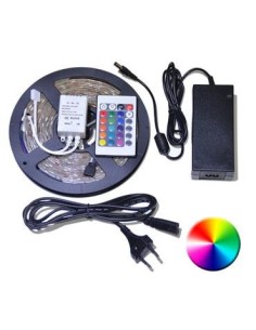 Kit Ruban LED 5050 RGB 5M - 270 LEDs - Télécommande & Adaptateur Secteur 2