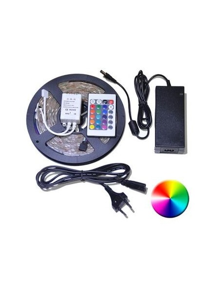 Kit Ruban LED 5050 RGB 5M - 270 LEDs - Télécommande & Adaptateur Secteur