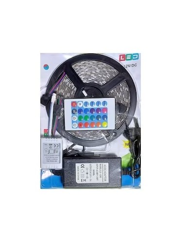 Kit Ruban LED 5050 RGB 5M - 270 LEDs - Télécommande & Adaptateur Secteur