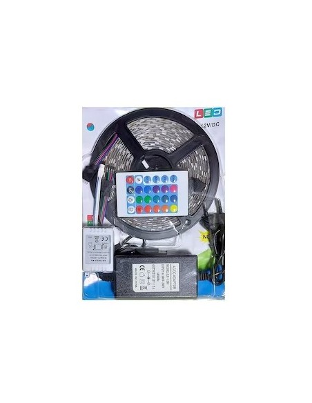 Kit Ruban LED 5050 RGB 5M - 270 LEDs - Télécommande & Adaptateur Secteur