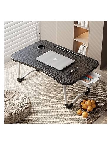 Table pliable couleur noir – Bureau ordinateur portable 60x40x28cm | Abidia Madagascar