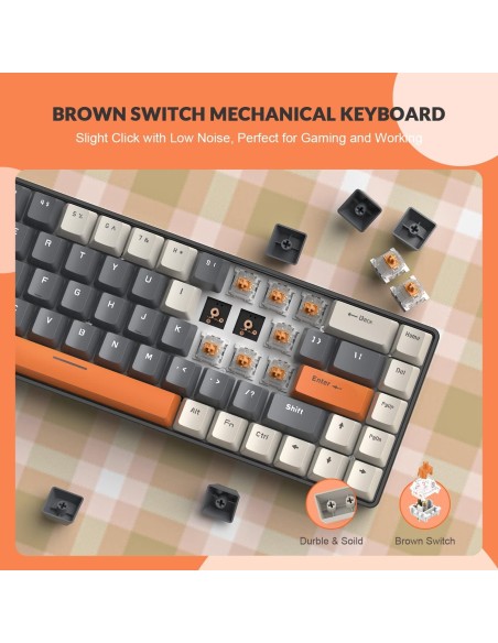 Ziyoulang T8 Clavier Mécanique 68 Touches (Switch Marron)  | Madagascar