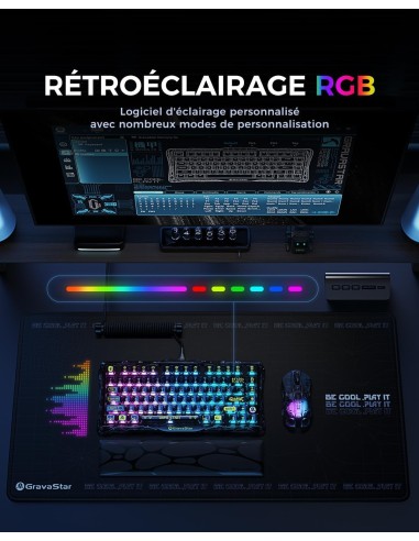 GravaStar Mercury K1 Lite Clavier Mécanique 75% Tri-Mode | Abidia Madagascar