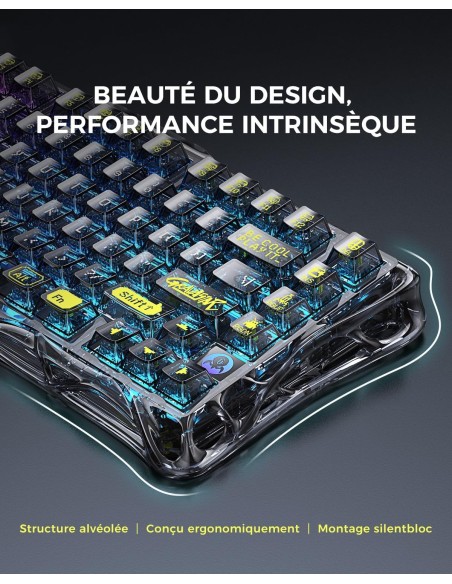 GravaStar Mercury K1 Lite Clavier Mécanique 75% Tri-Mode | Abidia Madagascar