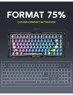 GravaStar Mercury K1 Lite Clavier Mécanique 75% Tri-Mode | Abidia Madagascar 2