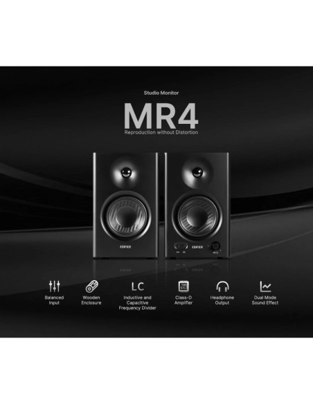 Edifier MR4 Noir Enceintes de Monitoring Professionnelles 42W | Abidia Madagascar