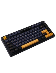 Clavier AULA F75 Noir Bleu Jaune - Tri-Mode Gasket Hot-Swap|Abidia Madagascar 2