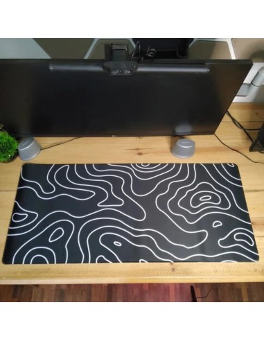 Mousepad XXL 900x400x4 - Topographique noir- abidia madagascar