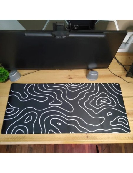 Mousepad XXL 900x400x4 - Topographique noir- abidia madagascar
