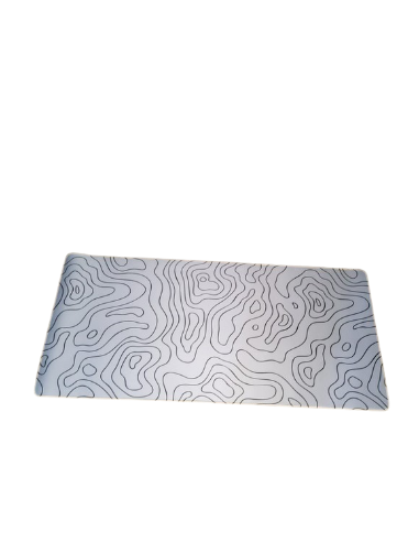 Mousepad XXL 900x400x4 - topographique blanc-abidia madagascar