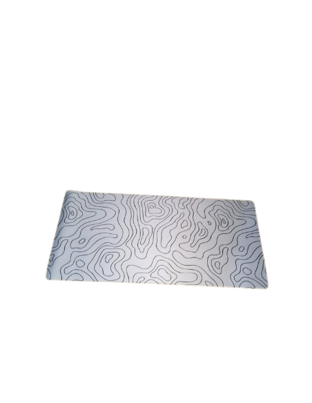Mousepad XXL 900x400x4 - topographique blanc-abidia madagascar