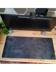 Mousepad XXL 900x400x4 - Topographique noir ligne mince-abidia madagascar 2