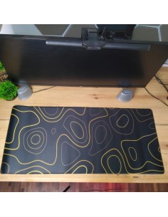Mousepad XXL 900x400x4 - topographique noir gold-abidia madagascar 2
