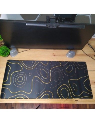 Mousepad XXL 900x400x4 - topographique noir gold-abidia madagascar