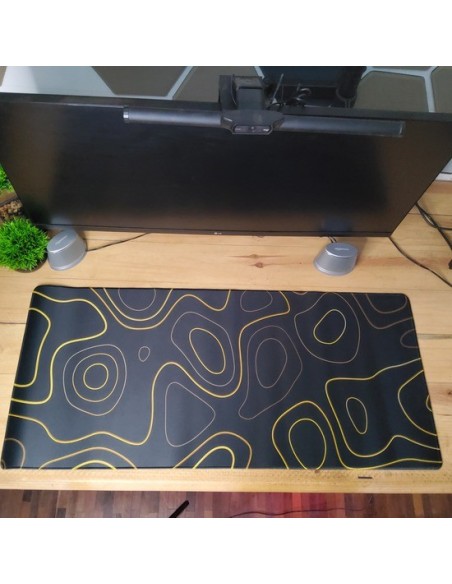 Mousepad XXL 900x400x4 - topographique noir gold-abidia madagascar