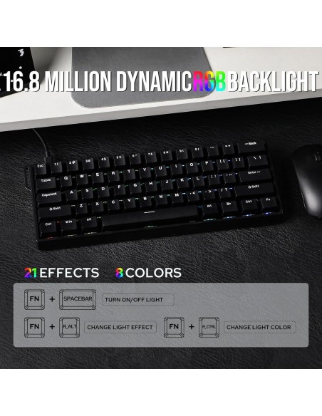 Clavier Magnétique AULA WIN60 HE 60% Noir | Abidia Madagascar