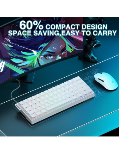 Clavier Gaming AULA WIN60 HE Blanc- Hall Effect 8000Hz & Rapid Trigger | Abidia Madagascar