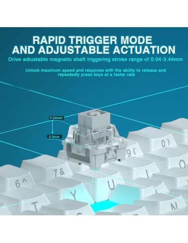 Clavier Gaming AULA WIN60 HE Blanc- Hall Effect 8000Hz & Rapid Trigger | Abidia Madagascar