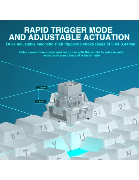 Clavier Gaming AULA WIN60 HE Blanc- Hall Effect 8000Hz & Rapid Trigger | Abidia Madagascar